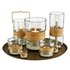 Palm Woven Rattan Glass Hurricane Candleholder - Thumbnail 2