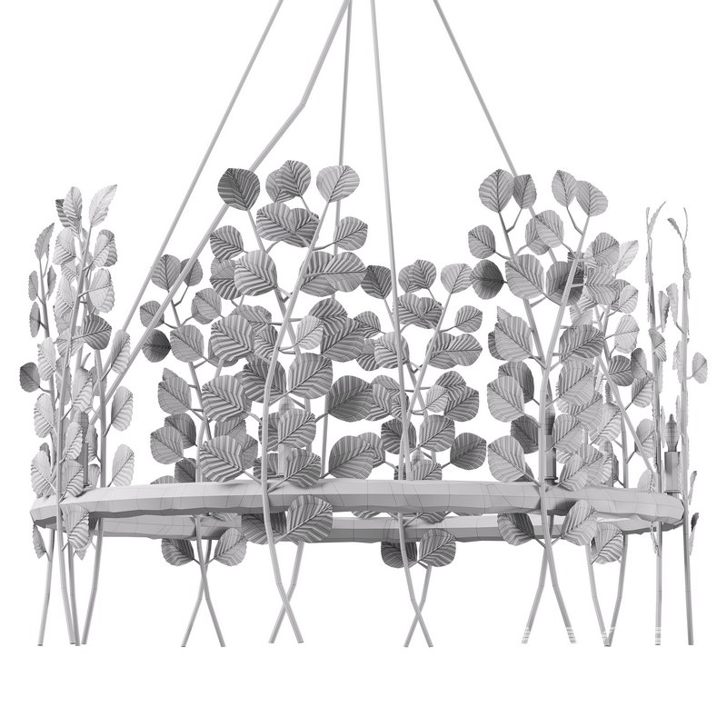 Golden Eucalyptus Round Chandelier - Image 4