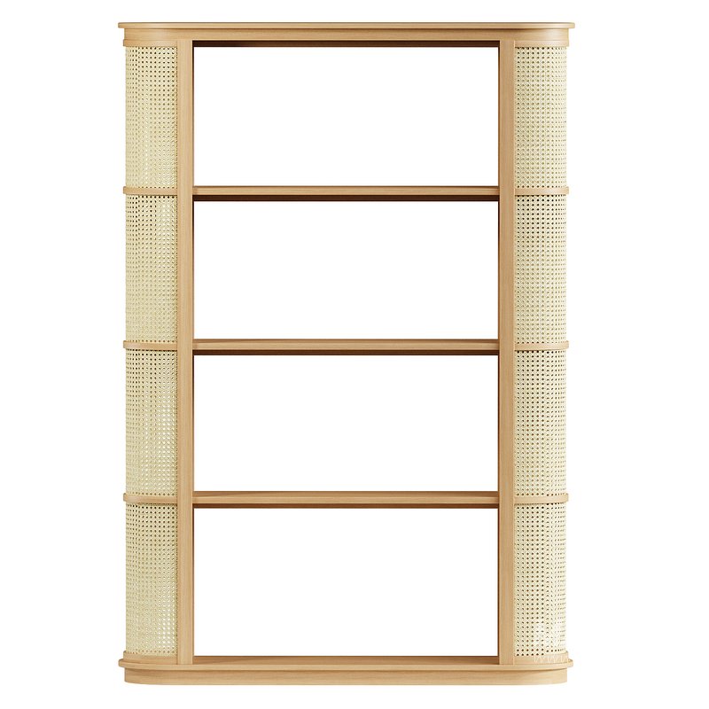 Curved Cane Bookcase - Image 1