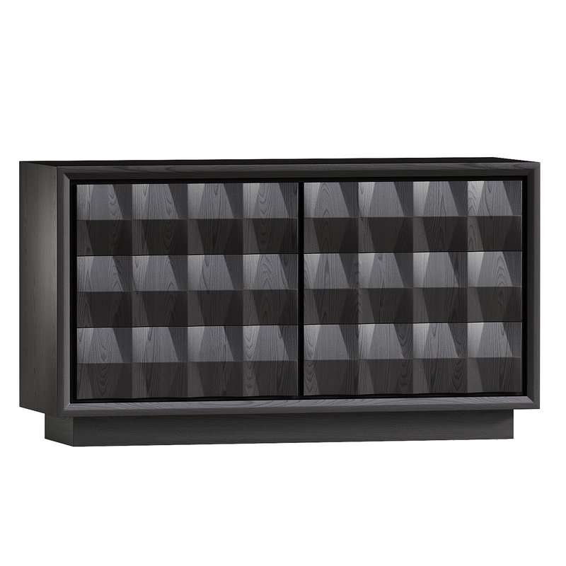 Carved Pattern 6-Drawer Dresser - Image 1