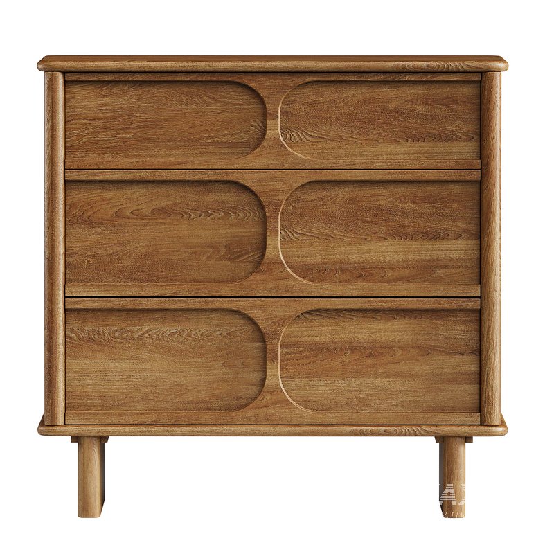 Crate & Barrel Weight Three Drawer Chest of Drawers - Image 1