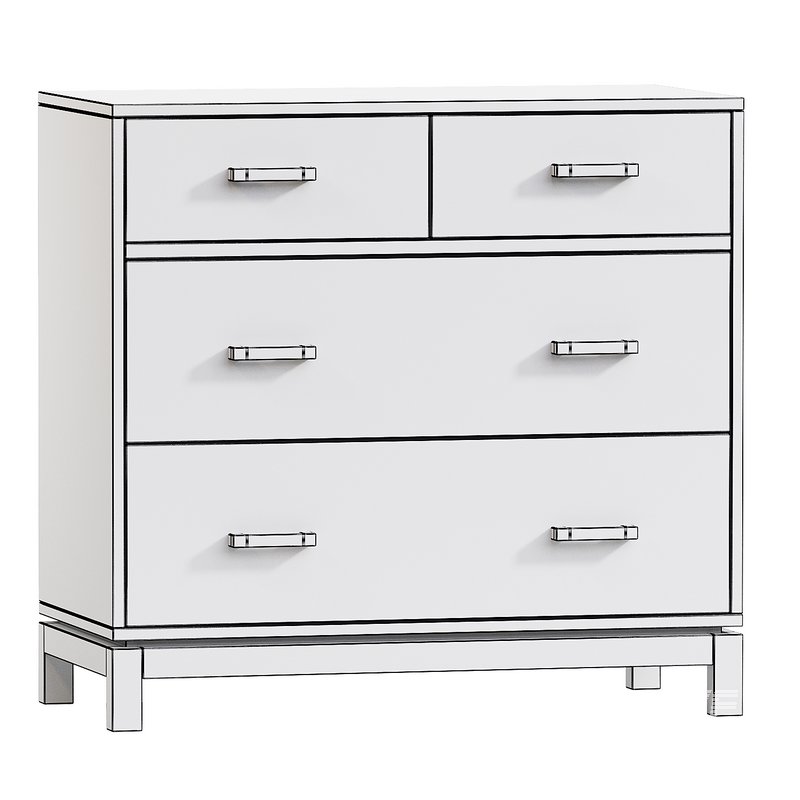 Bedside Table Parke Charcoal Wood with Drawer - Image 2