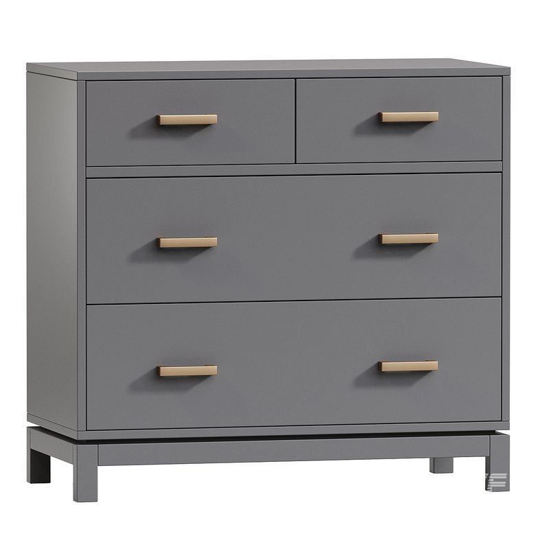 Bedside Table Parke Charcoal Wood with Drawer - Image 3