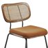 Sirine Linen Side Chair with Rattan Back - Thumbnail 4