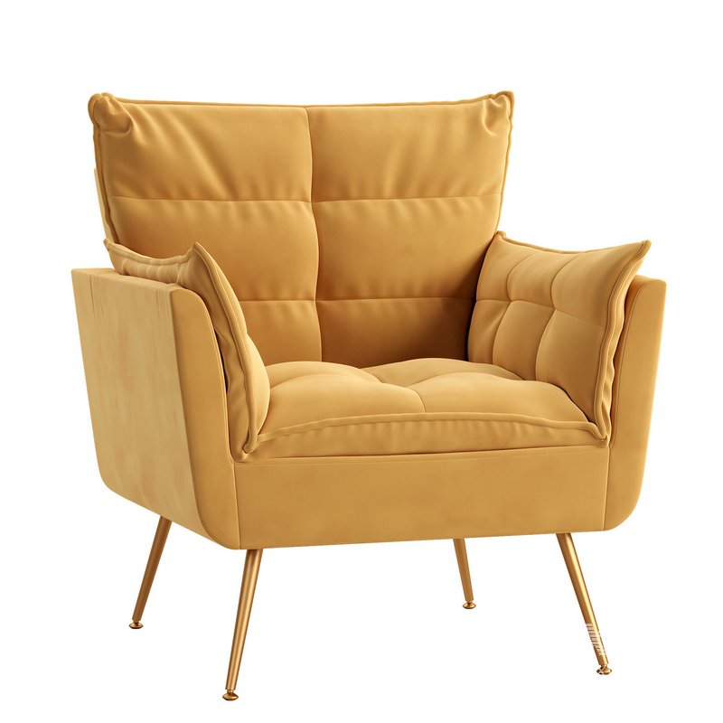 Contemporary Velvet Armchair - Image 1