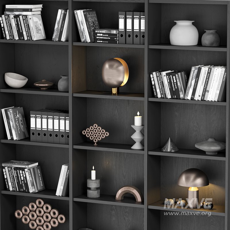 Bookcase and minimal wood with decor by Collections - Image 4