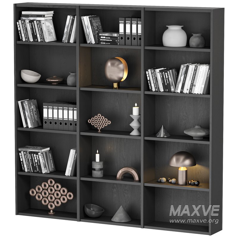 Bookcase and minimal wood with decor by Collections - Image 5