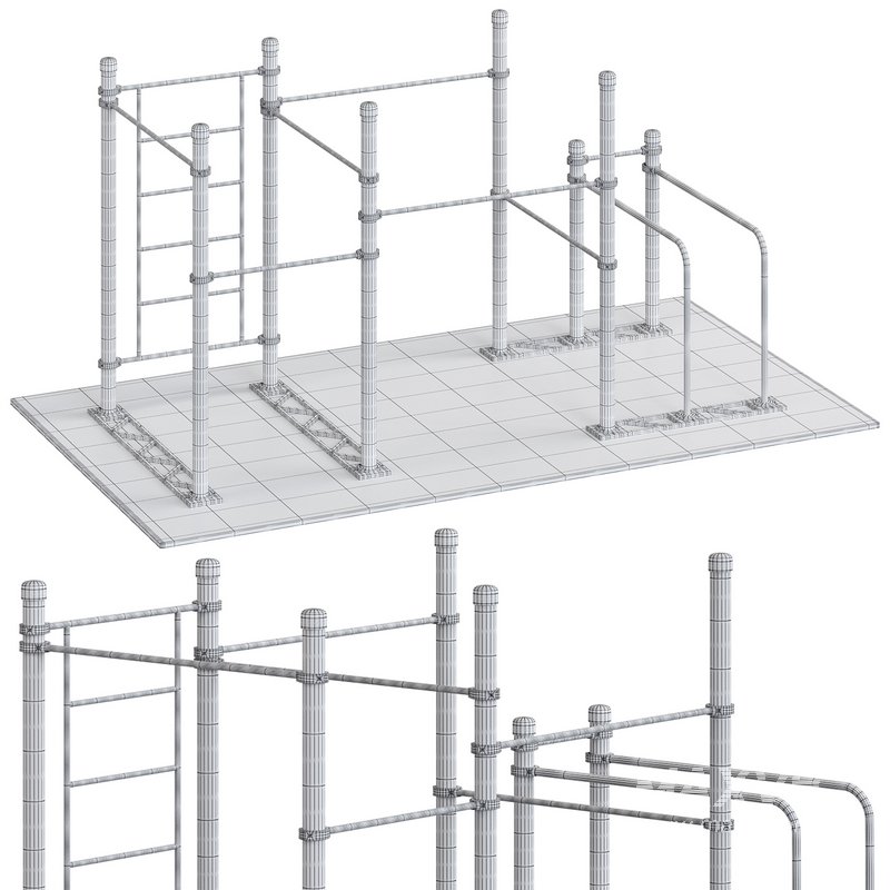 Swedish wall 5 horizontal bars 4 extended length curved double bars Kugaruk by Kenguru - Image 5