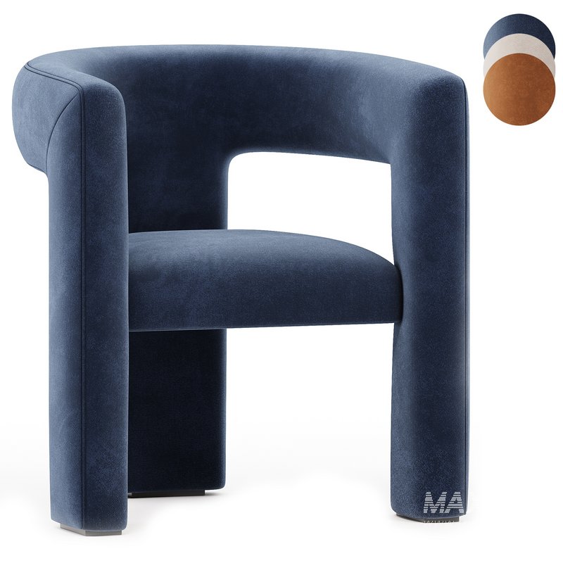 Tress Azure Blue Velvet Chair - Image 5