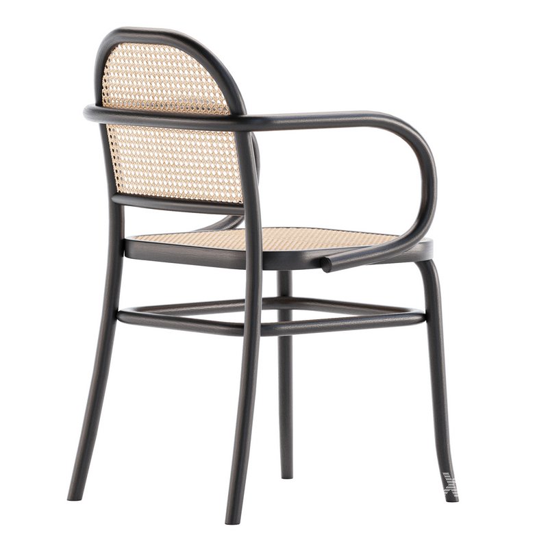 HOFFMAN BLACK OAK RATTAN DINING CHAIR - Image 4