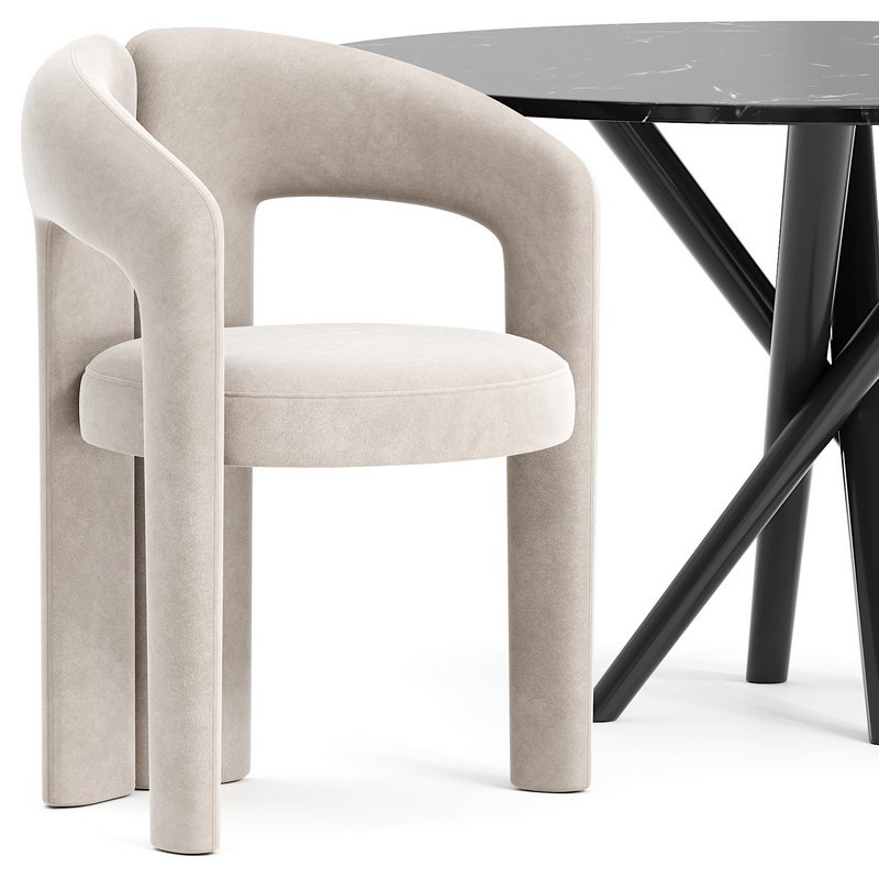 Dudet chair and Baly Marble table - Image 2