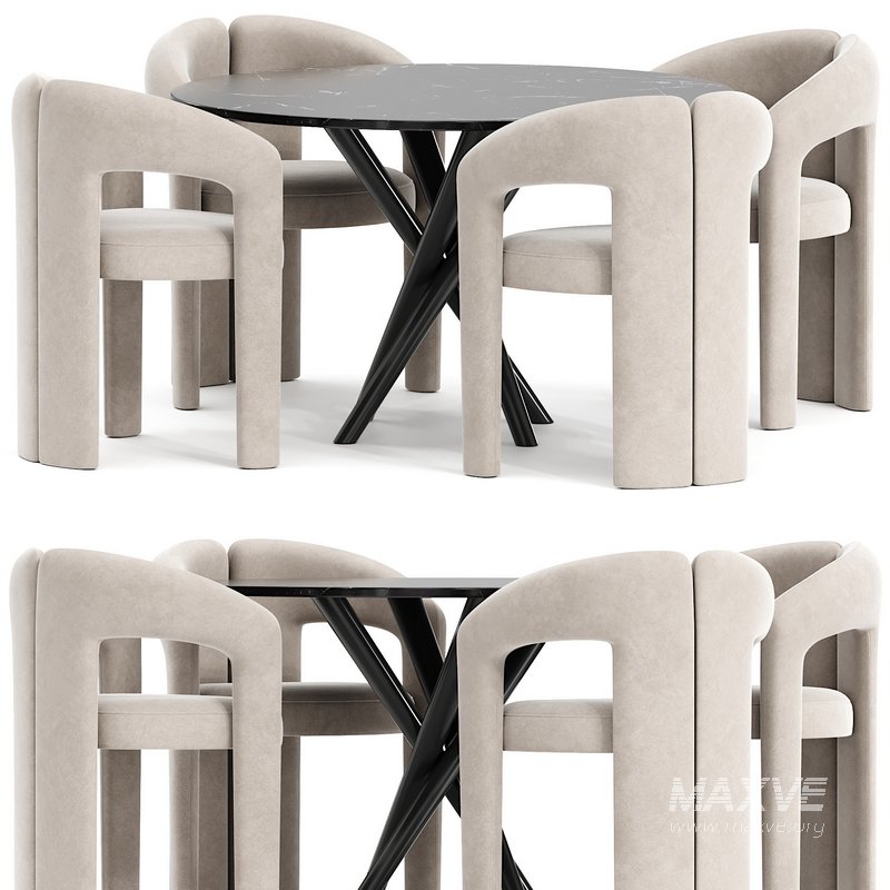 Dudet chair and Baly Marble table - Image 1