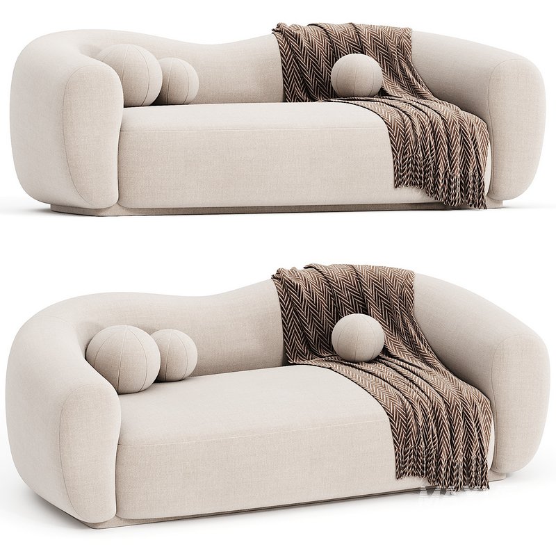 Curved 3 Seater Sofa for Living Room - Image 1