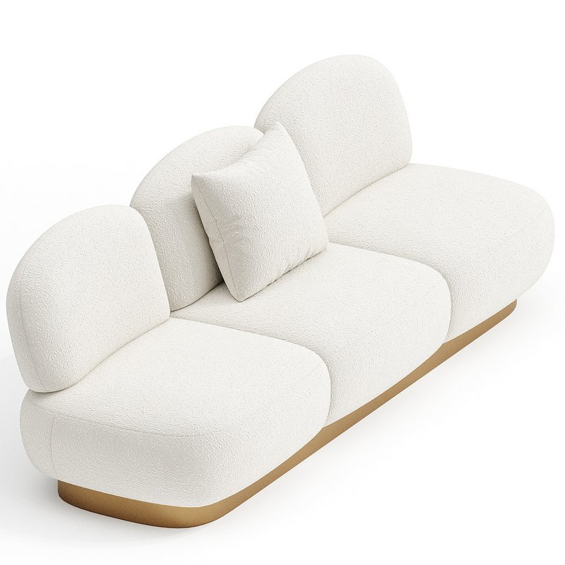 Eichholtz Boucle Cream 3 Seater Sofa - Image 2