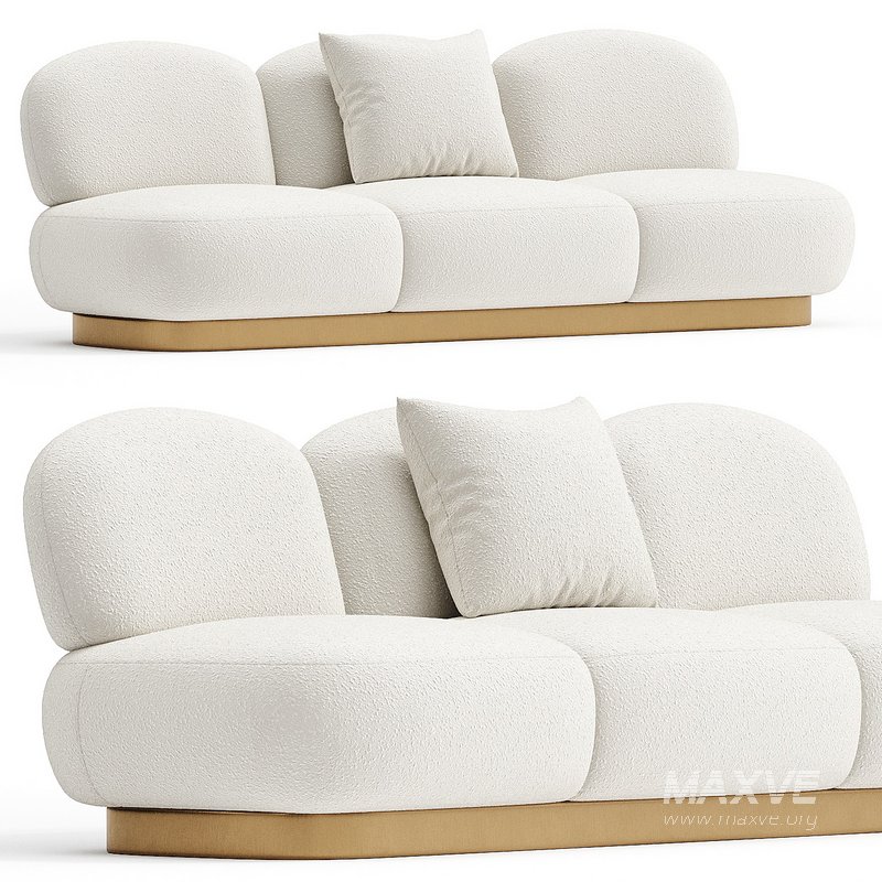 Eichholtz Boucle Cream 3 Seater Sofa - Image 1