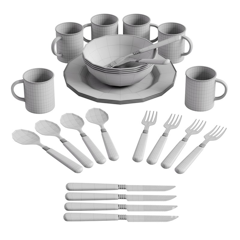 Stansport 24 piece Enamel Camping Tableware Set - Image 3