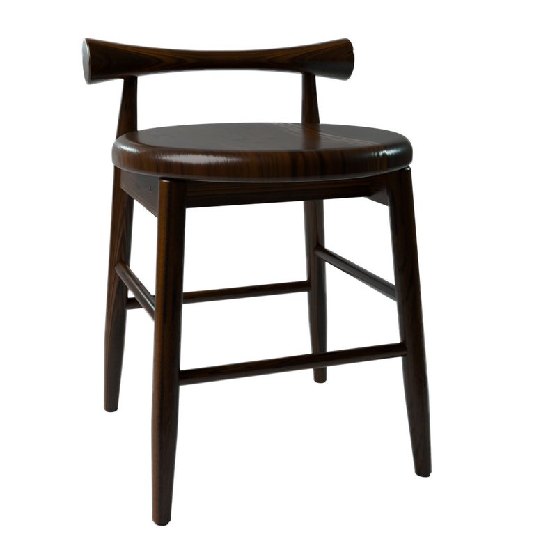 Wooden stool 3D print model - Image 2