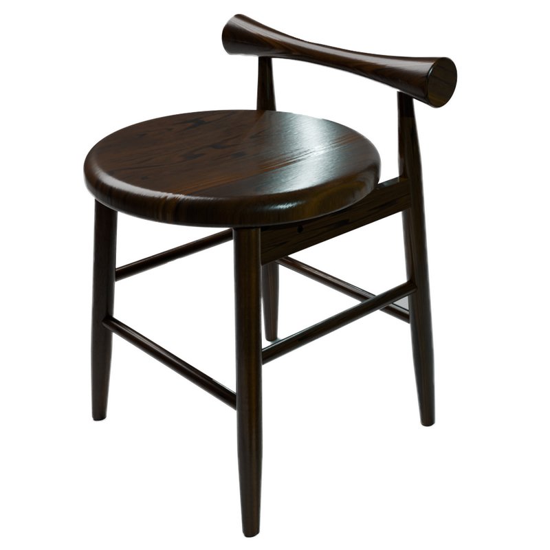 Wooden stool 3D print model - Image 4