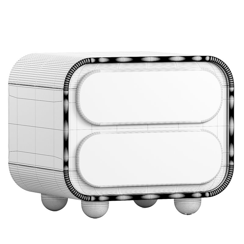 Curved Wooden Night Stand - Image 2