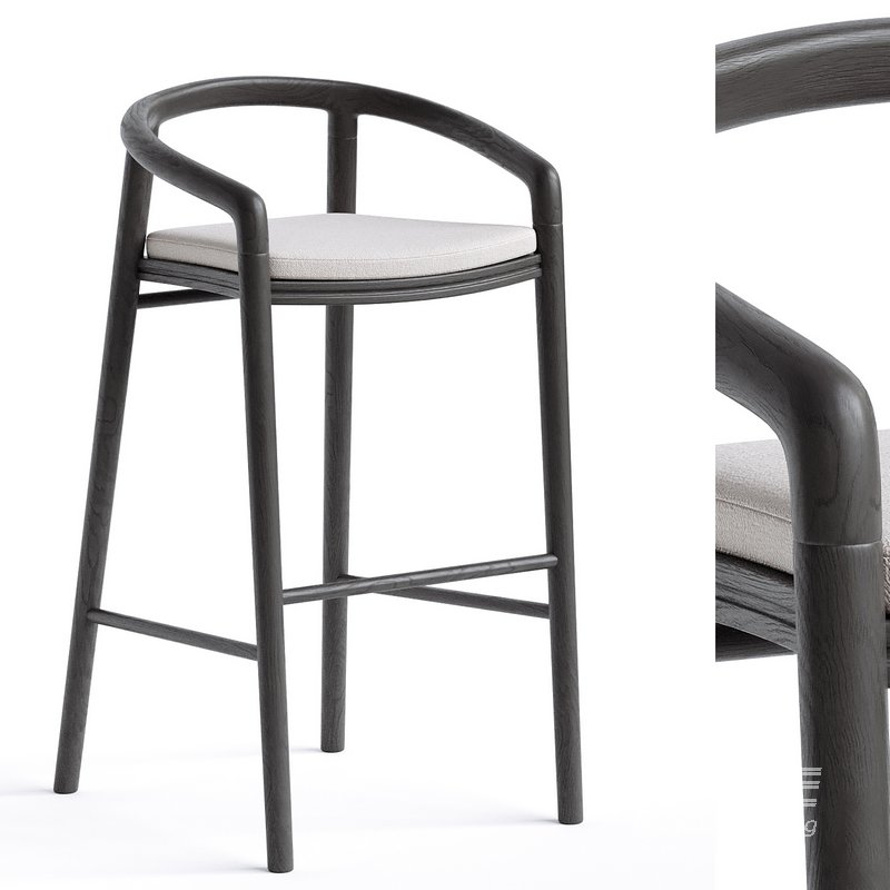 Solid Bar Stool with back Manutti - Image 1