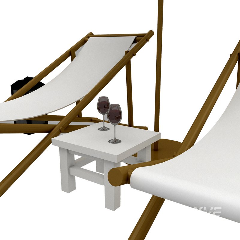 3D bohemian sunbed and umbrella model - Image 8