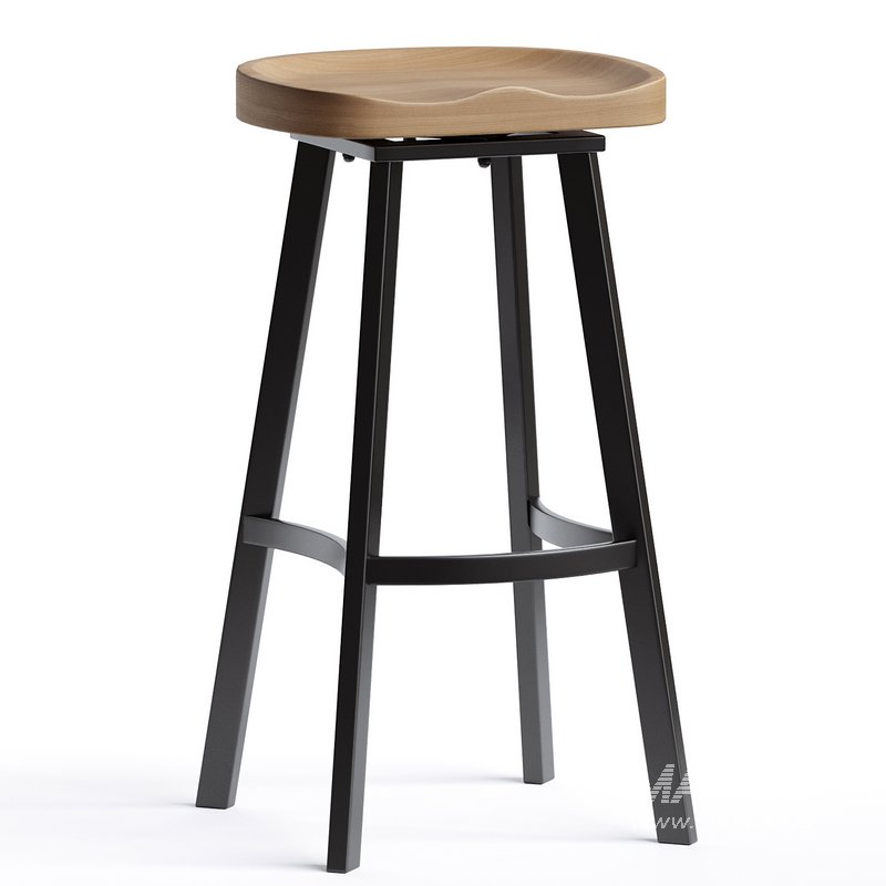 Ethet Wood Swivel Bar stool - Image 1