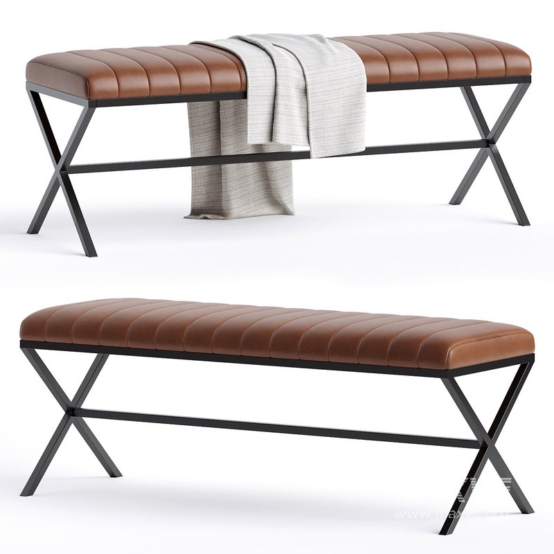 Batrina Faux Leather Bench - Image 1