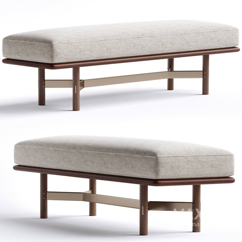 Stilt Contemporary Style Uplostered fabric bench by District Eight - Image 1