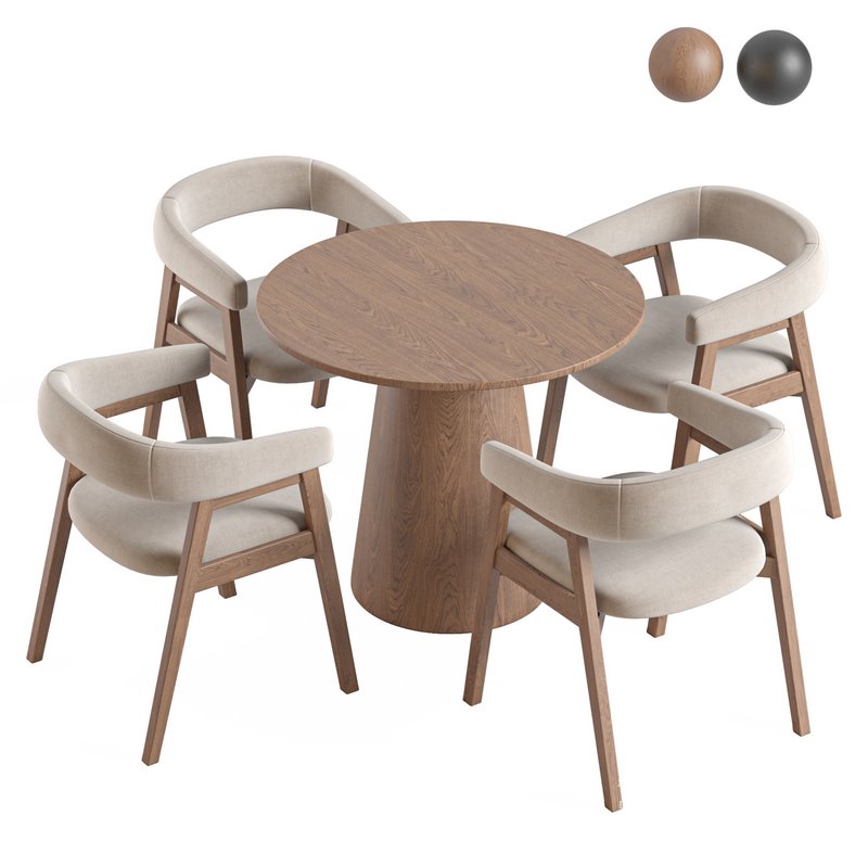 Round Pedestal Dining Table and Darcey Arm Chair by Wayfair - Image 1