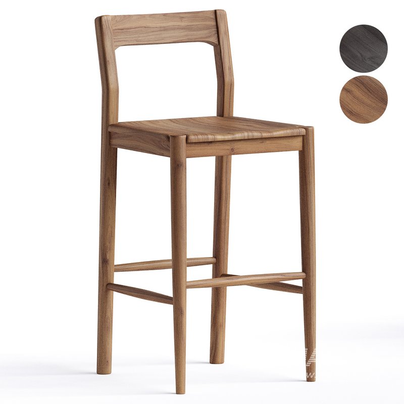 Owing walnut bar stool - Image 1
