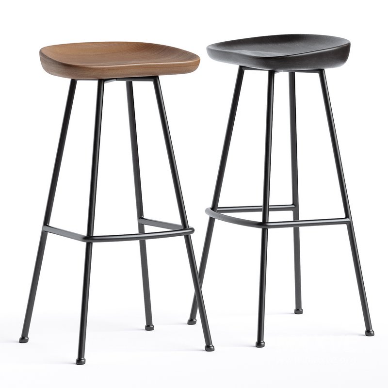 Randle Tractor Bar Stool With Metal Legs - Image 1