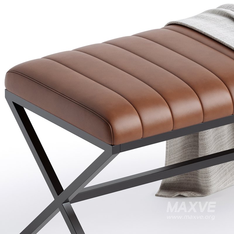 Batrina Faux Leather Bench - Image 3
