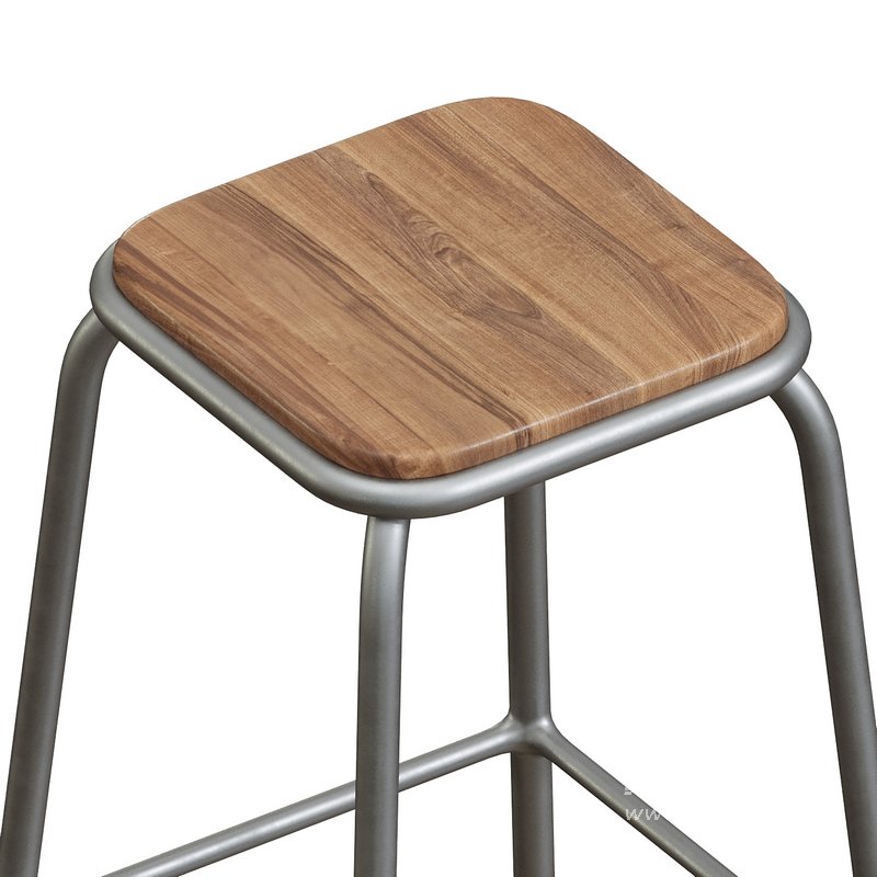Pedro Bar Stool Raw Varnish Walnut 65cm - Image 3