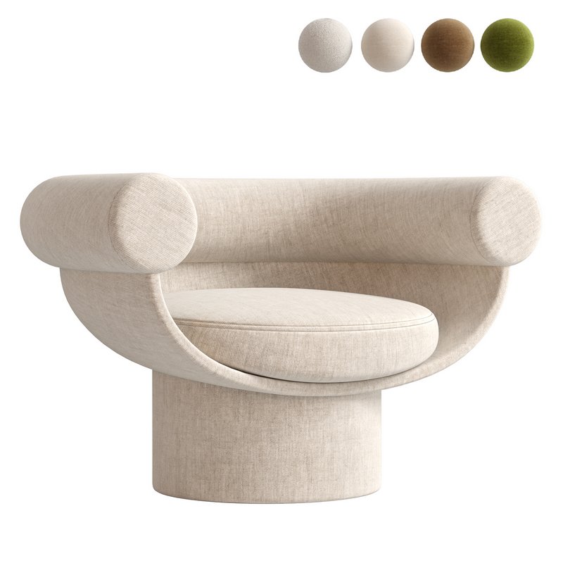 Armchair Bowl Wood Optio, Total Fabric Option - Image 2