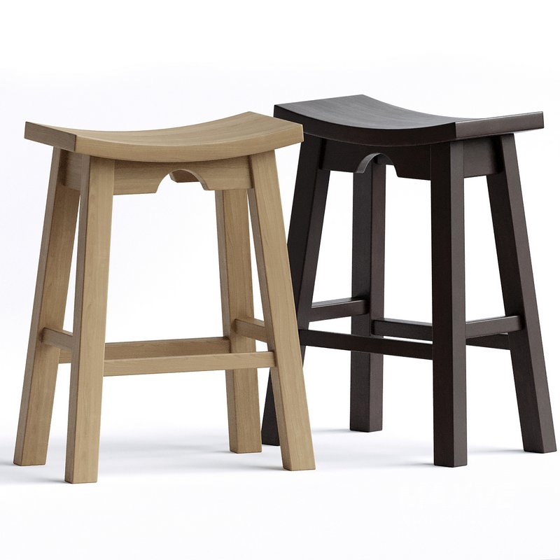 64SM Black Parsons Mahogany Barstool - Image 2