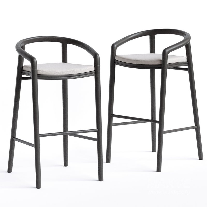 Solid Bar Stool with back Manutti - Image 3