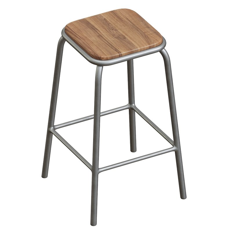 Pedro Bar Stool Raw Varnish Walnut 65cm - Image 2
