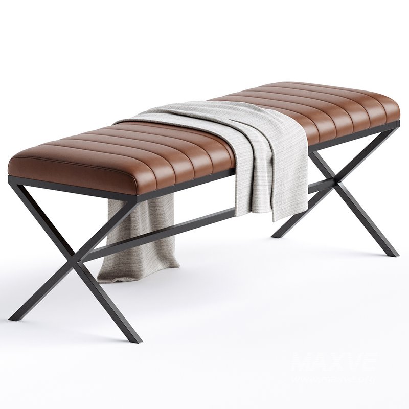 Batrina Faux Leather Bench - Image 2