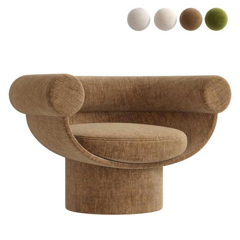 Armchair Bowl Wood Optio, Total Fabric Option - Image 4