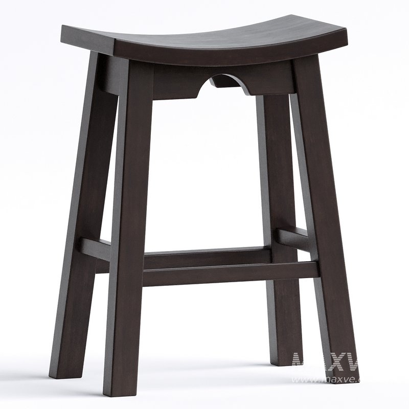 64SM Black Parsons Mahogany Barstool - Image 3
