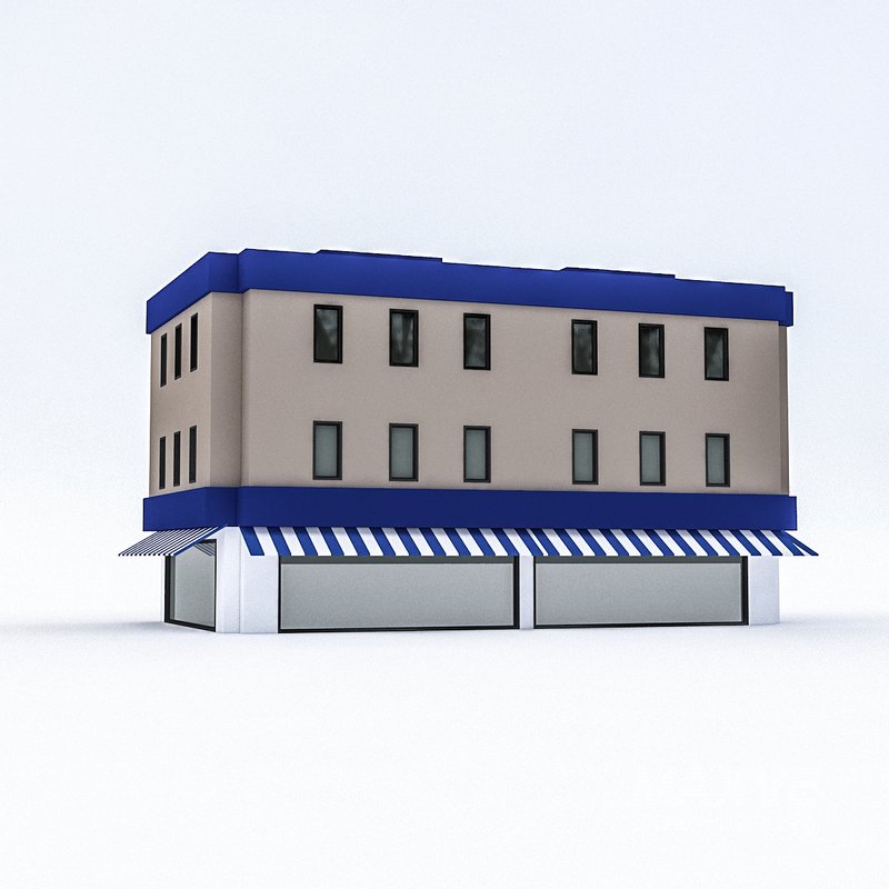 Cartoon Boildings Pack 3D model - Image 4