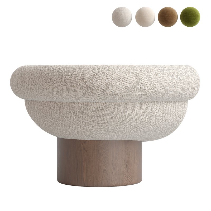 Armchair Bowl Wood Optio, Total Fabric Option - Image 3