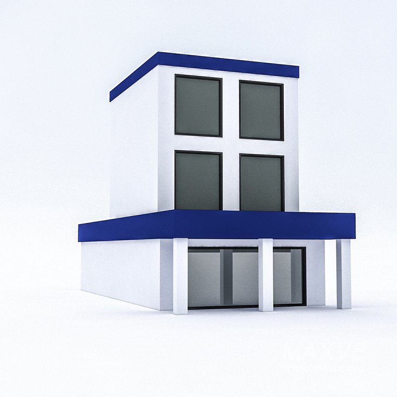 Cartoon Boildings Pack 3D model - Image 3