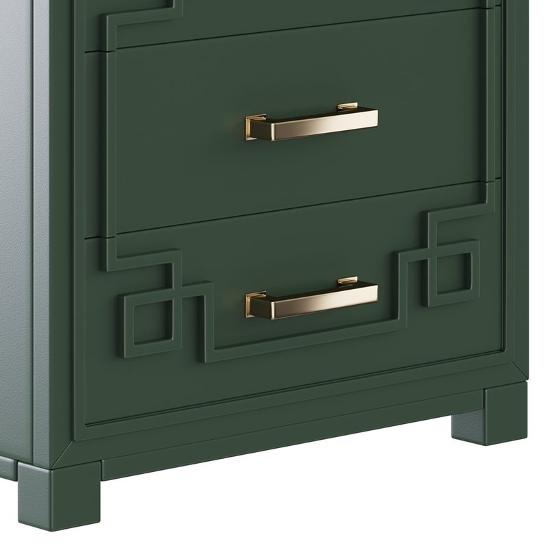 SAFAVIEH Raina Three Drawer Greek Key Night Stand Black - Image 9