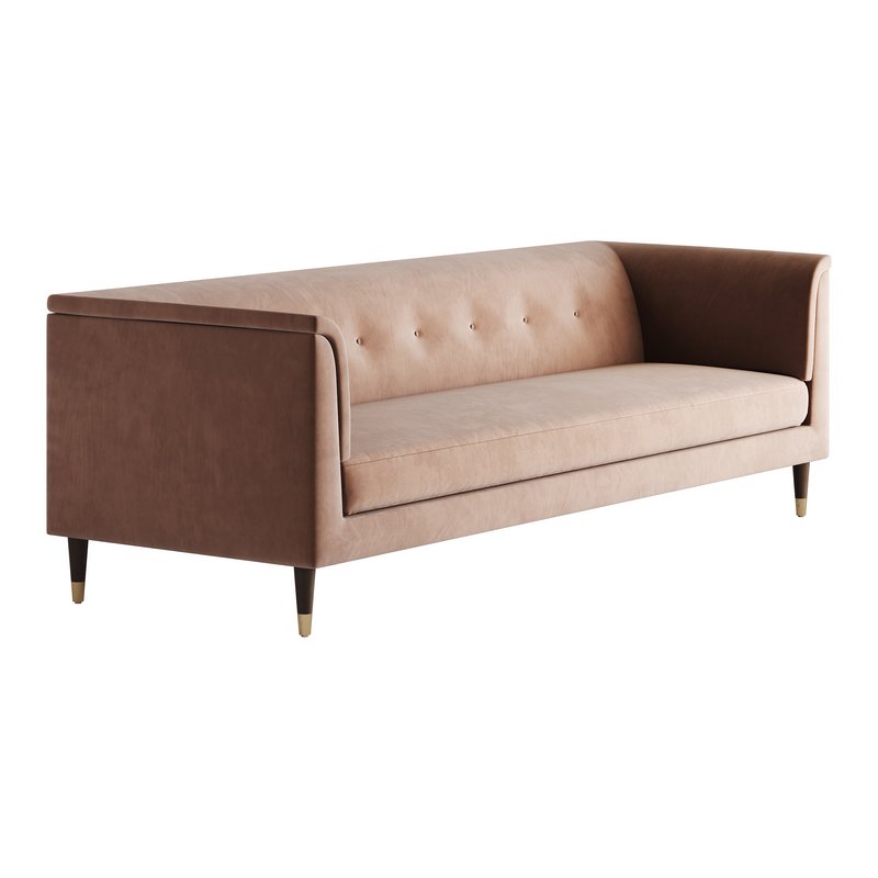 TUFTED CREAM WHITE VELVET SOFA - Image 10