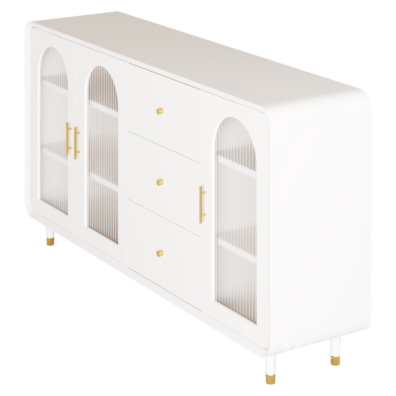 Modern White Sideboard Credenza - Image 10