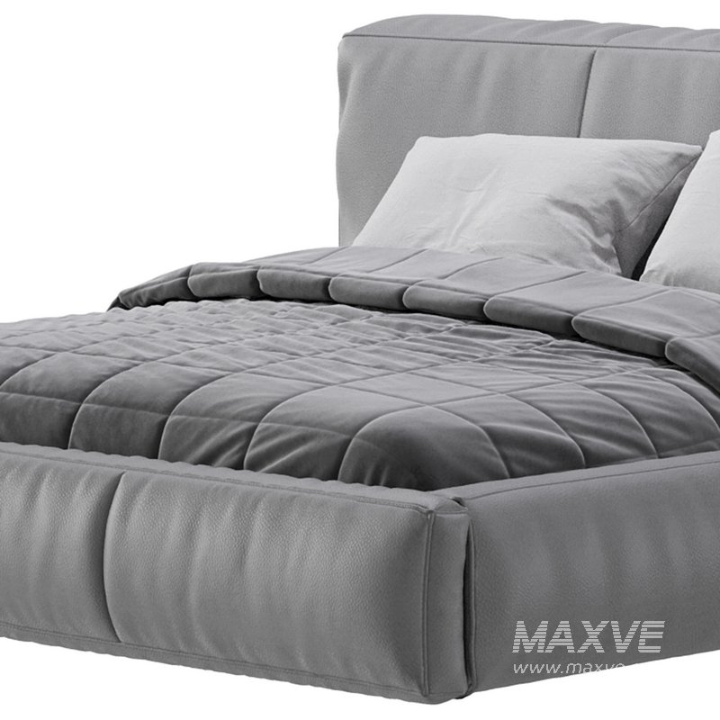 Icnoyotl suede fabric rectangular headboard modern bed I - Image 11