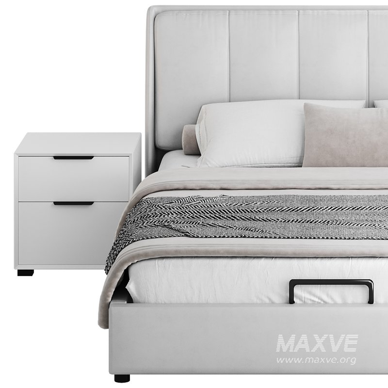 Gray Wingback Upholstered Headboard Bed - Image 10