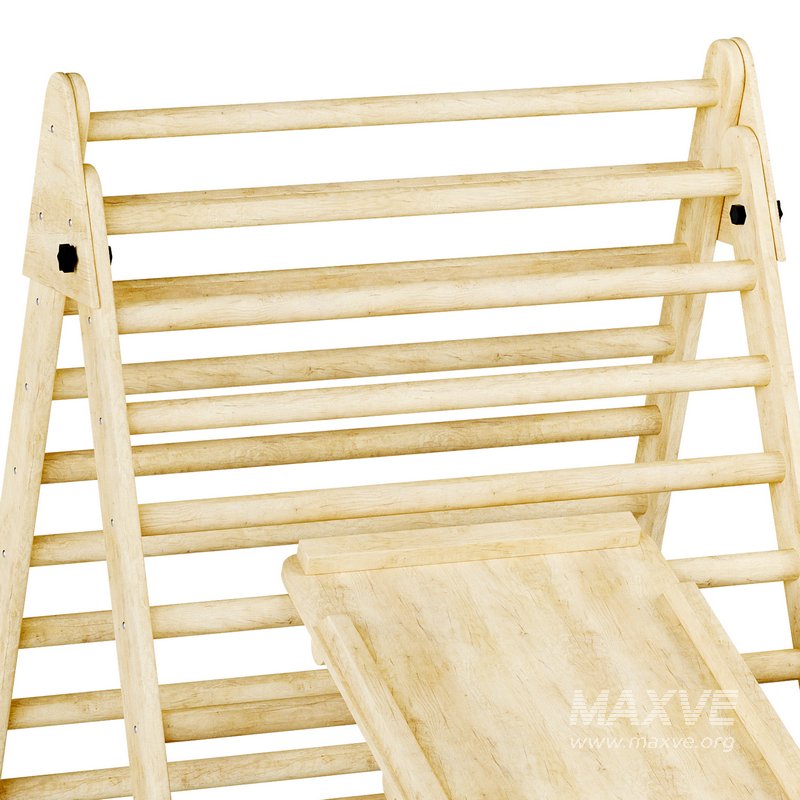 Childrens wooden pikler exercise machine with weight Varnish - Image 10