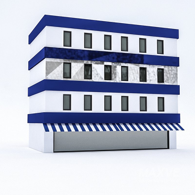 Cartoon Boildings Pack 3D model - Image 10